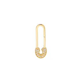 0.09ctw Diamond Safety Pin Push Lock Pendant - Yellow Gold