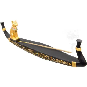 12" Polyresin Incense Holder - Bastet Cat