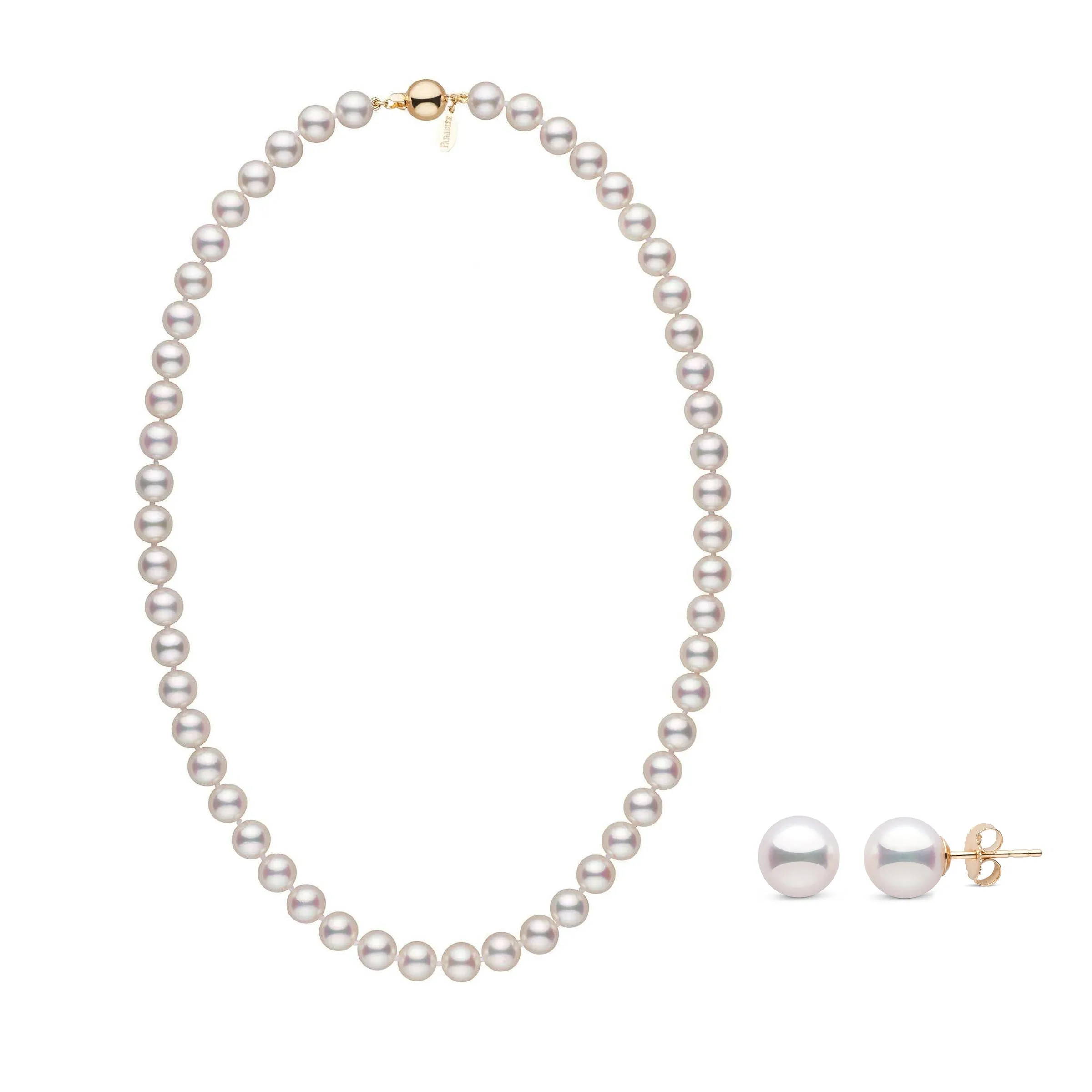 7.5-8.0 mm White Hanadama Akoya Pearl Set