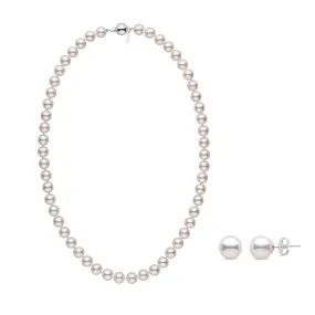 7.5-8.0 mm White Hanadama Akoya Pearl Set