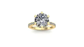 8mm (1.90ct) Katie ForeverOne Round Moissanite Diamond Underhalo Engagement Ring 14K Gold MOENG019