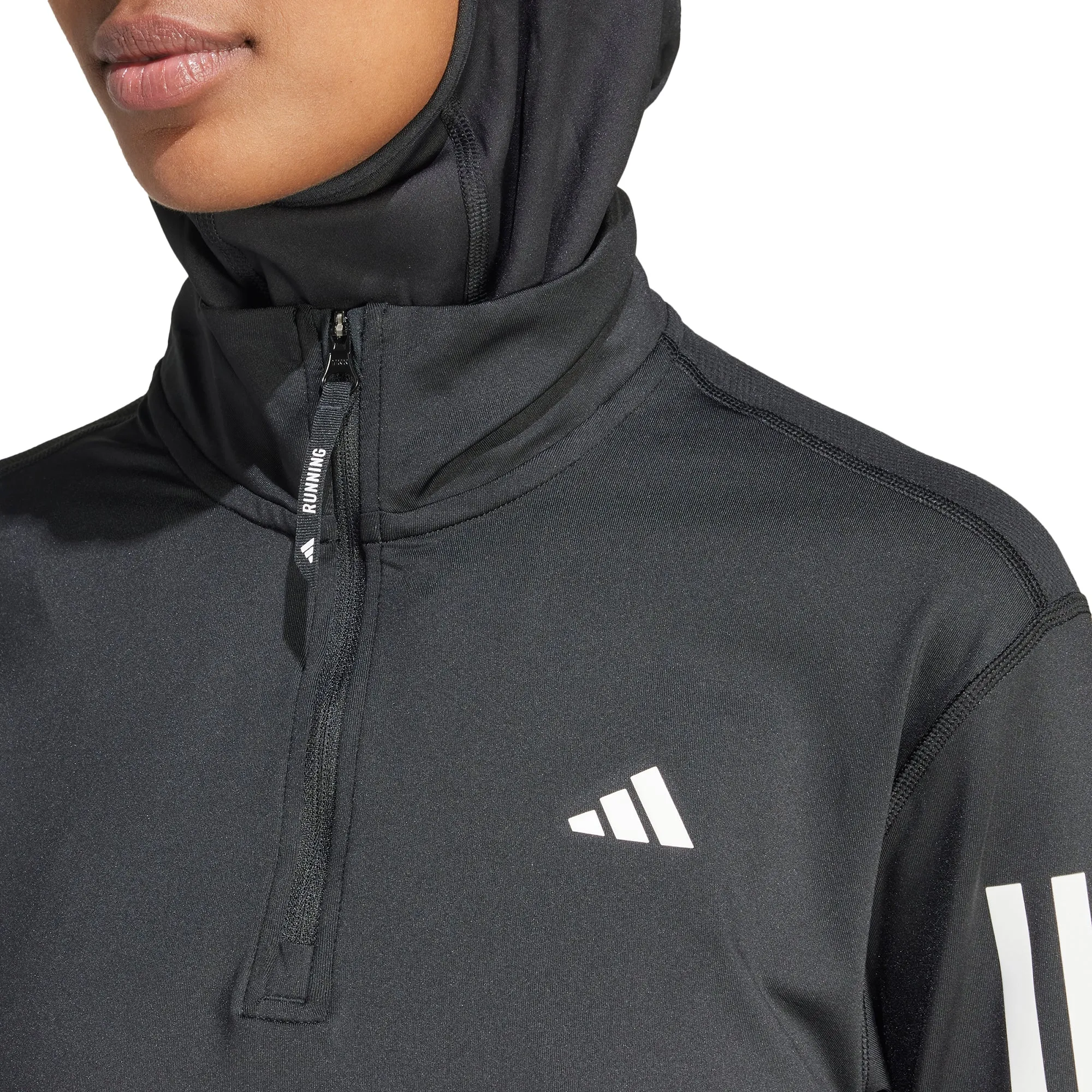 adidas Own The Run Half Zip Long Sleeve Womens Running Top - Black