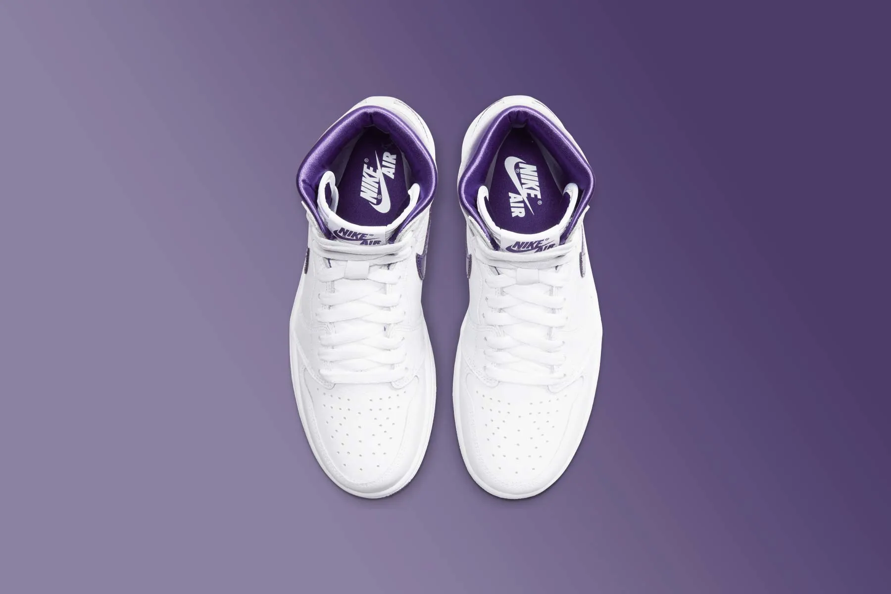 Air Jordan 1 Retro Hi Women's - White/Court Purple