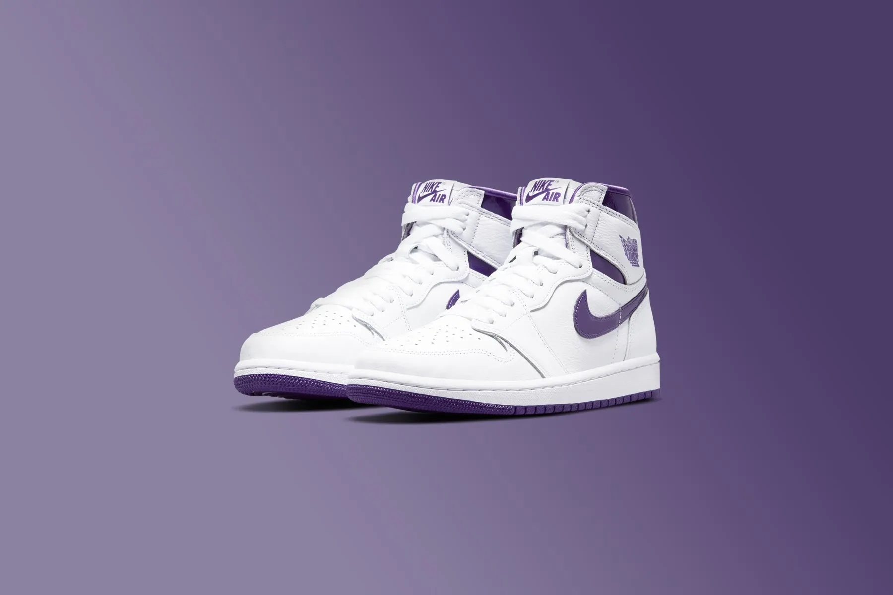 Air Jordan 1 Retro Hi Women's - White/Court Purple