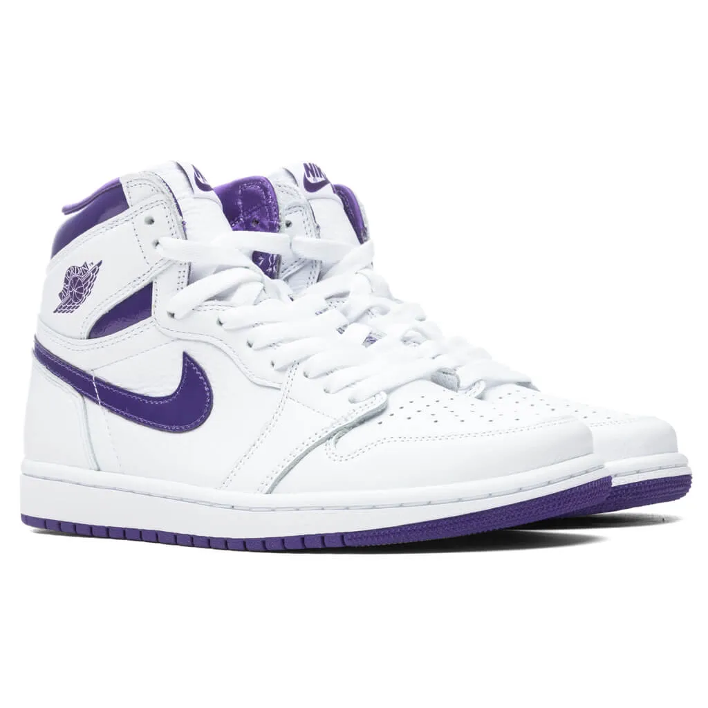 Air Jordan 1 Retro Hi Women's - White/Court Purple