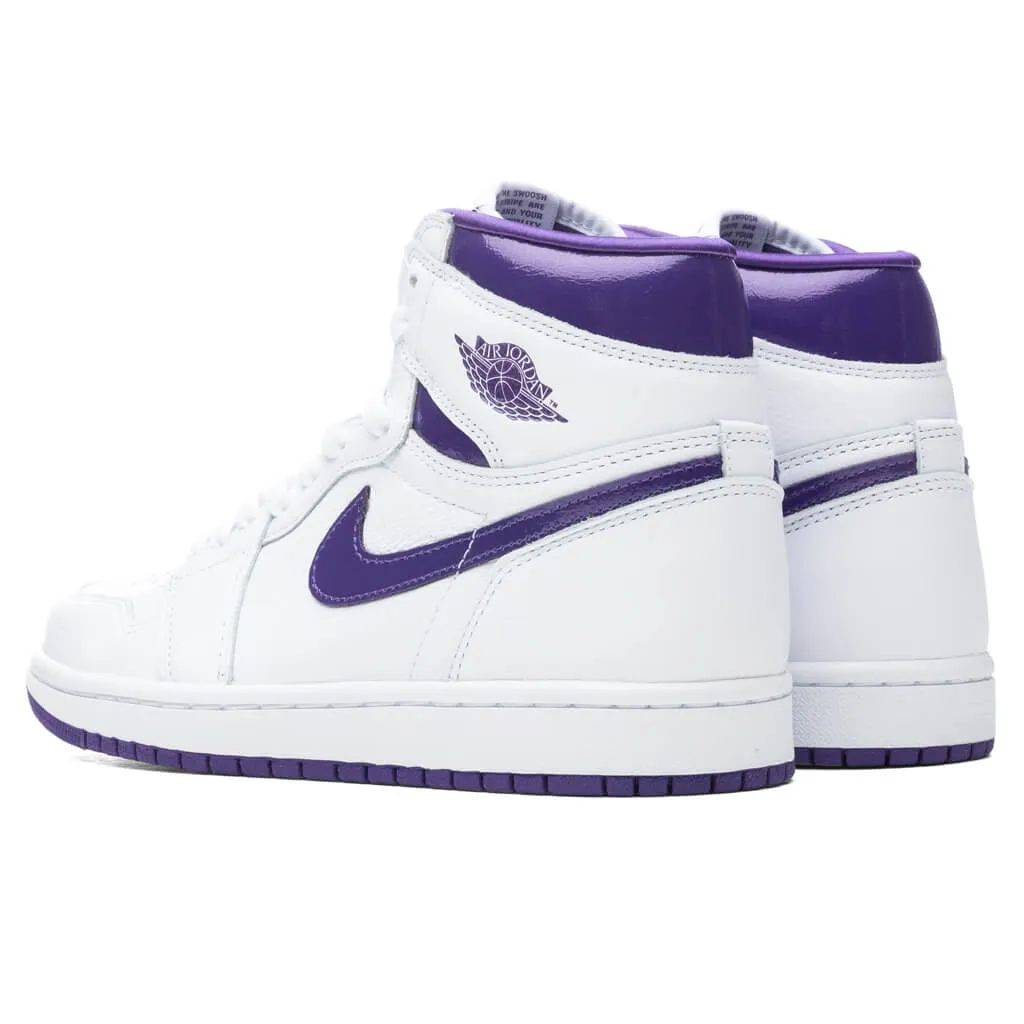 Air Jordan 1 Retro Hi Women's - White/Court Purple