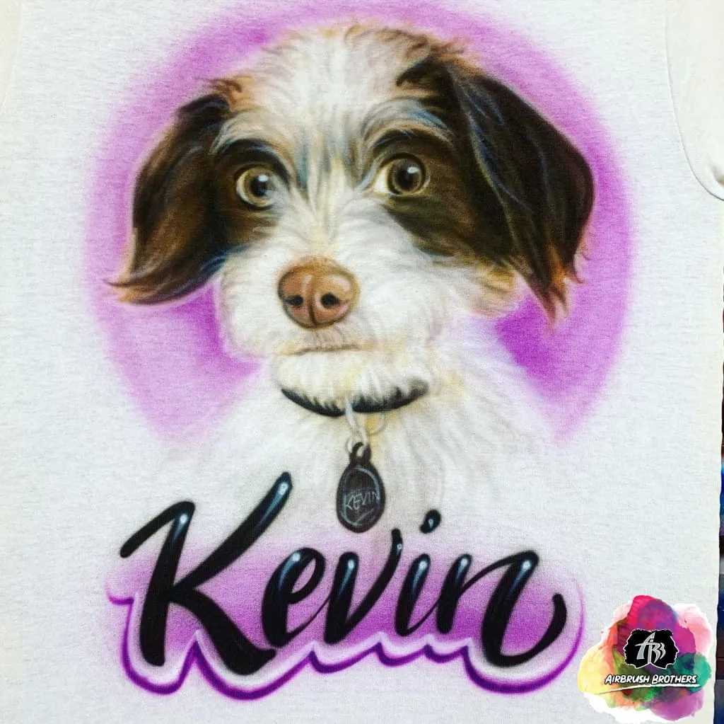 Airbrush Pet Portrait with Purple Design