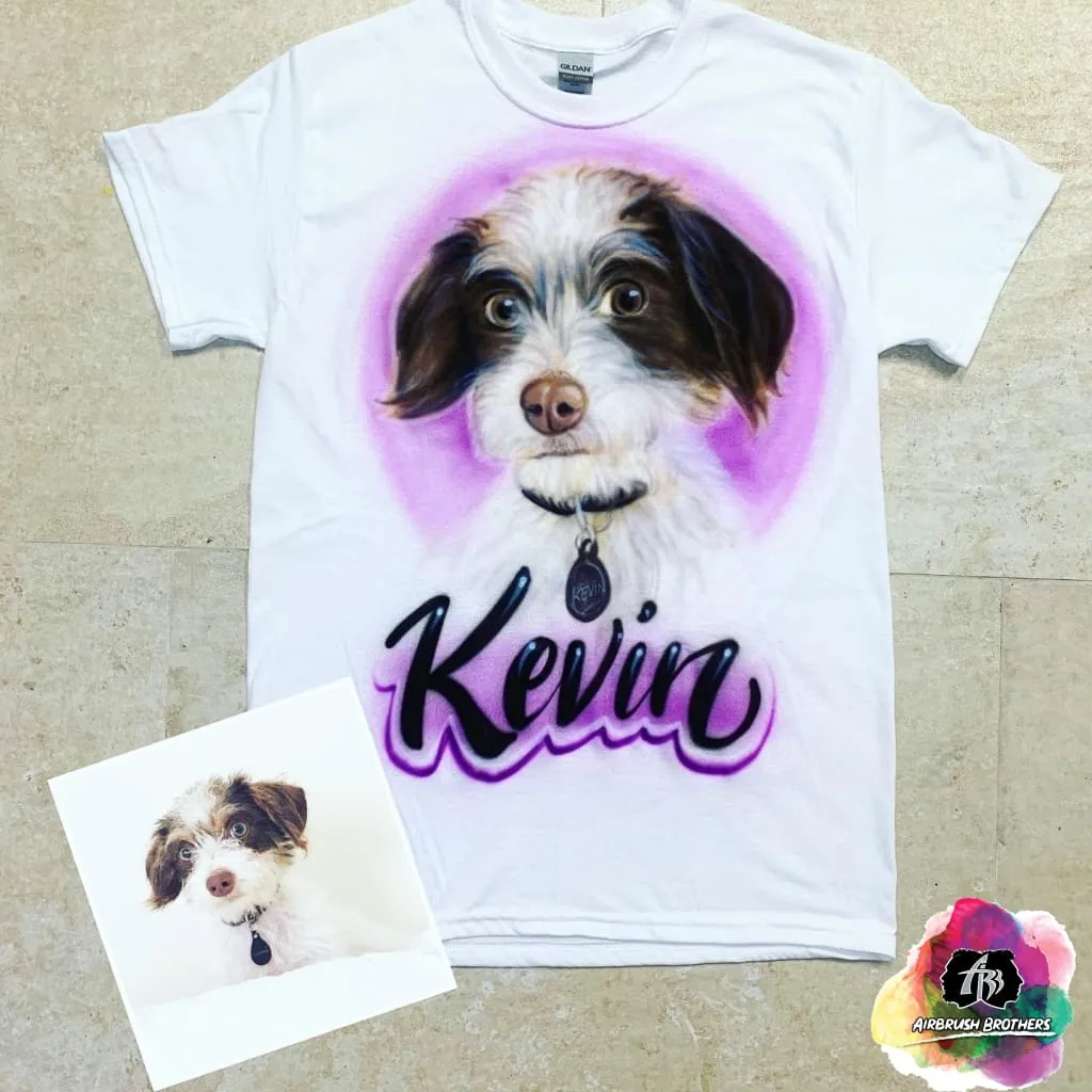 Airbrush Pet Portrait with Purple Design