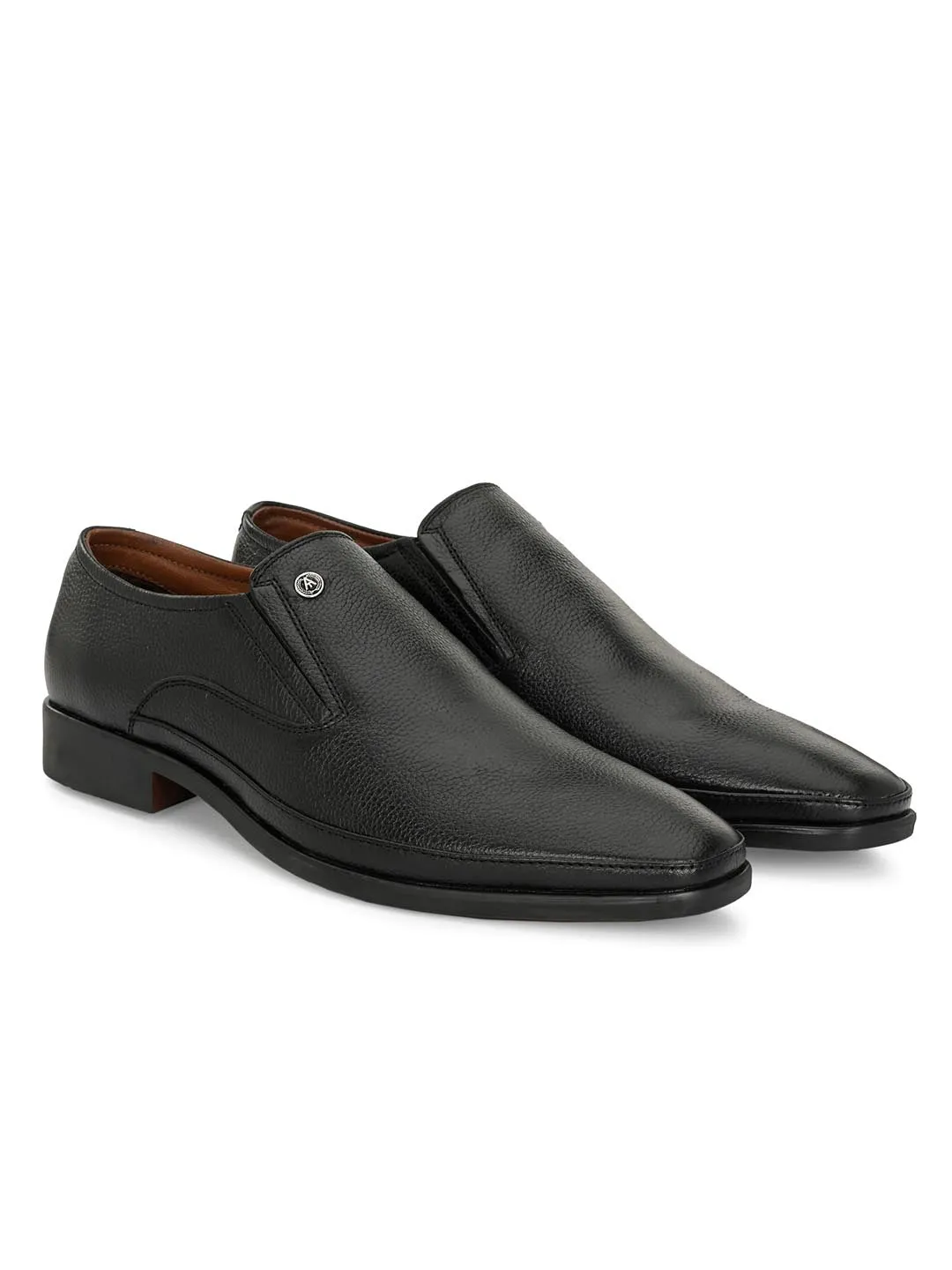 Alberto Torresi Genuine Leather Black Slipon Formal Shoes