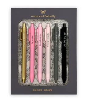 ANTISOCIAL BUTTERFLY - QUOTABLE GEL PEN SET