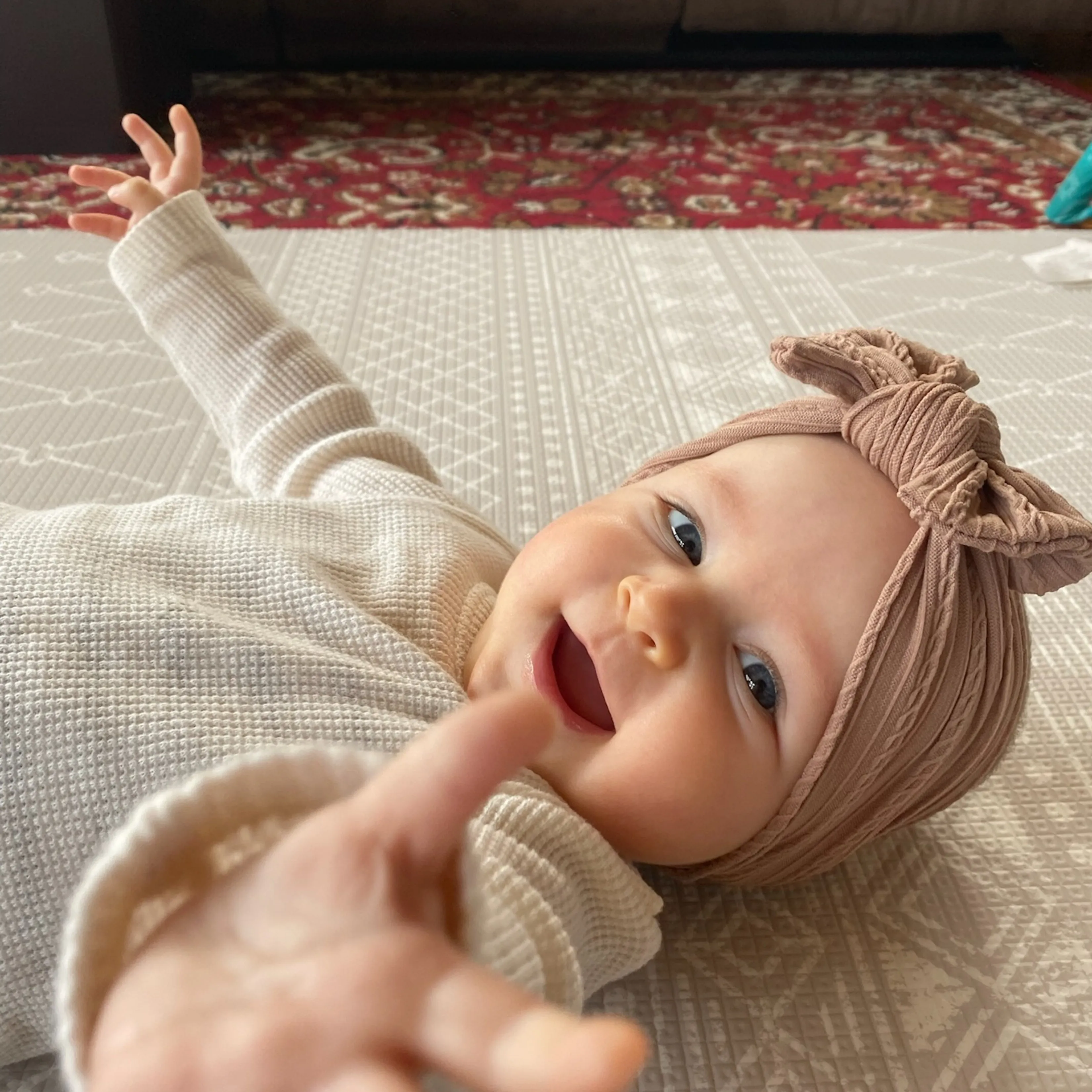 Baby Top Knot Single Bow Headband Forest Green