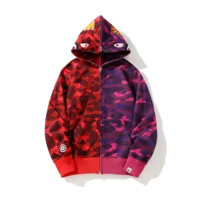 BAPE Color Camo Separate Shark Full Zip Hoodie Red/Purple