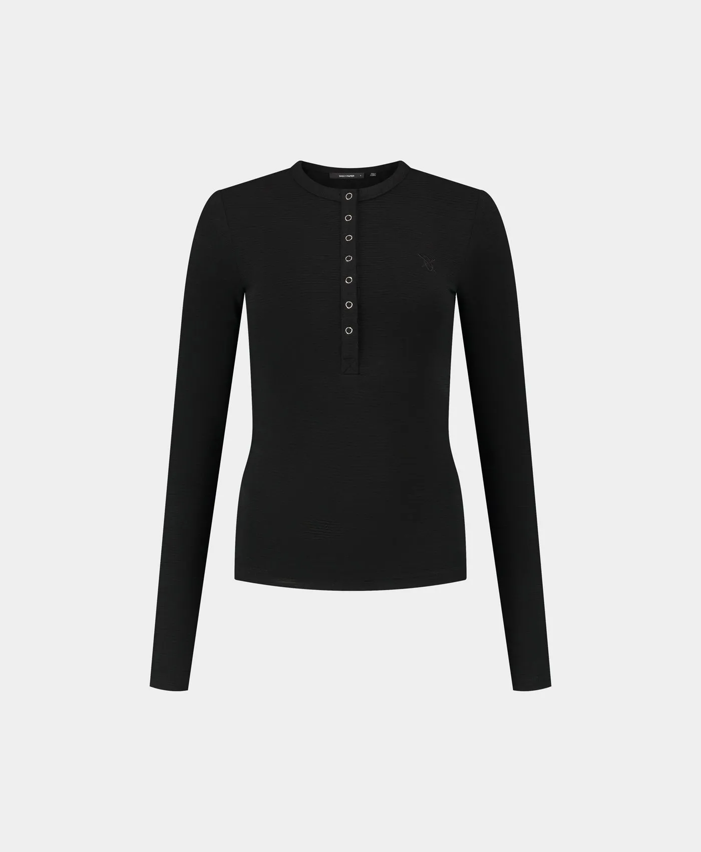 Black Denise Button Longsleeve