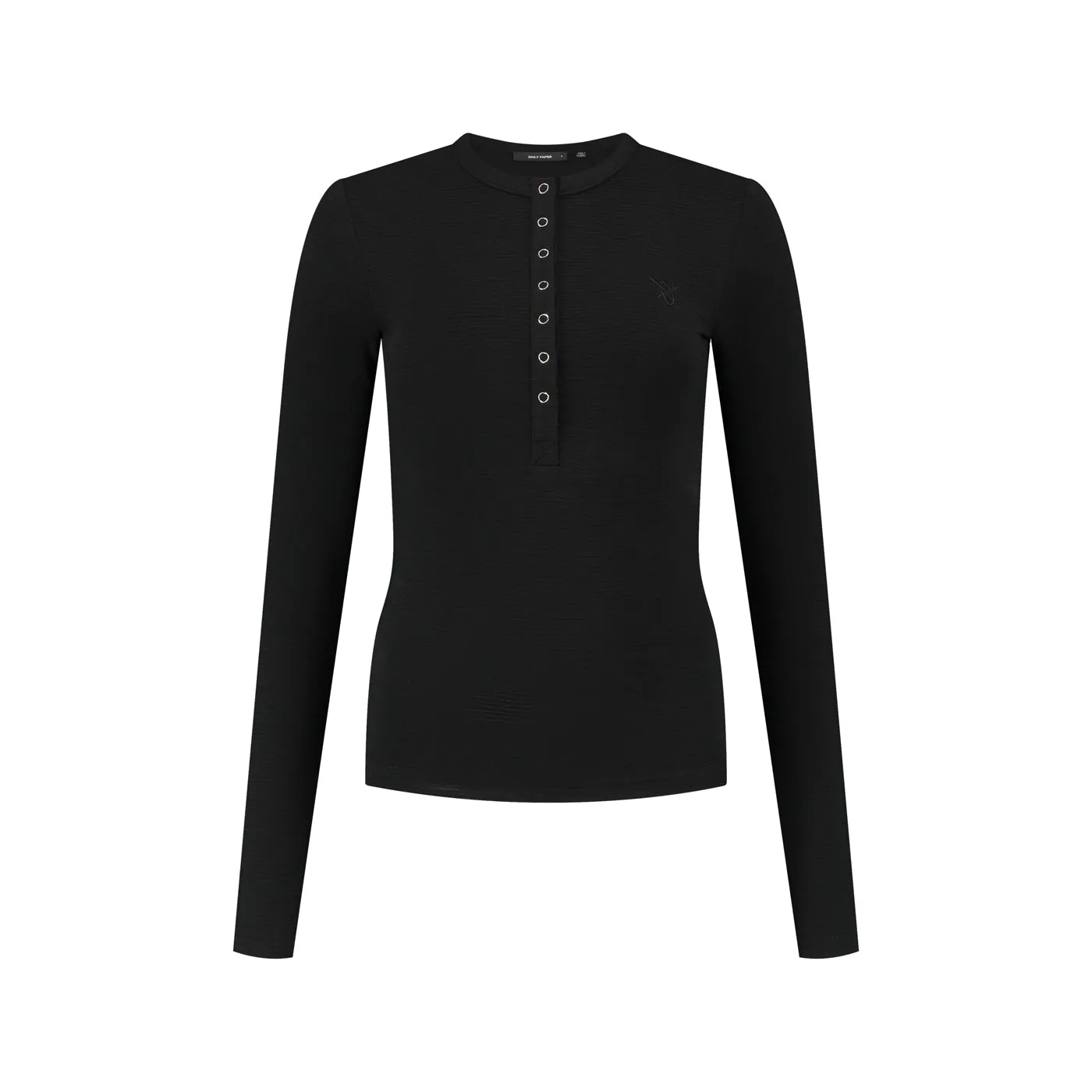 Black Denise Button Longsleeve