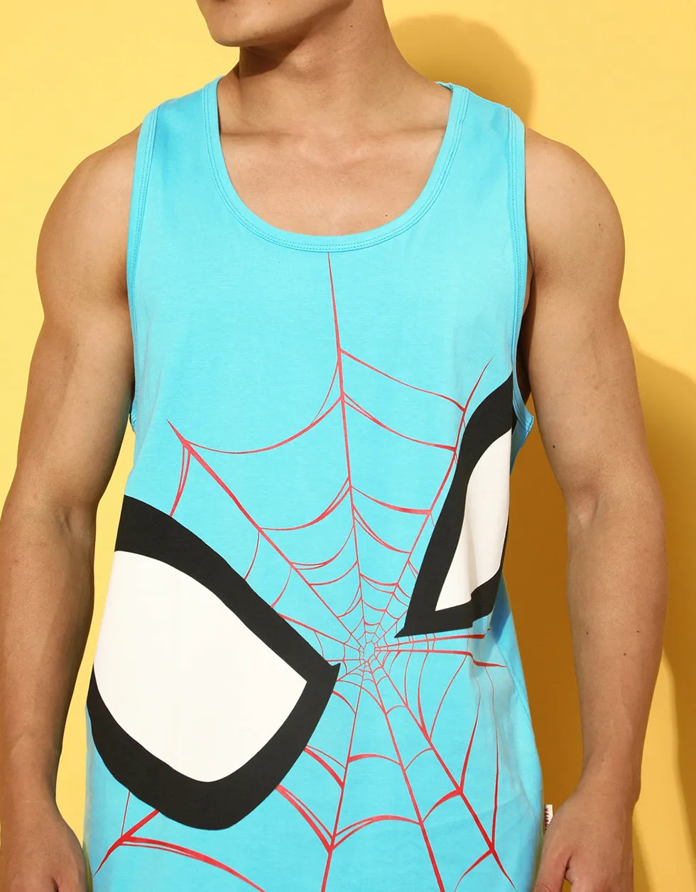 Blue Spiderman Graphic Printed Vest - Original Marvel Tee