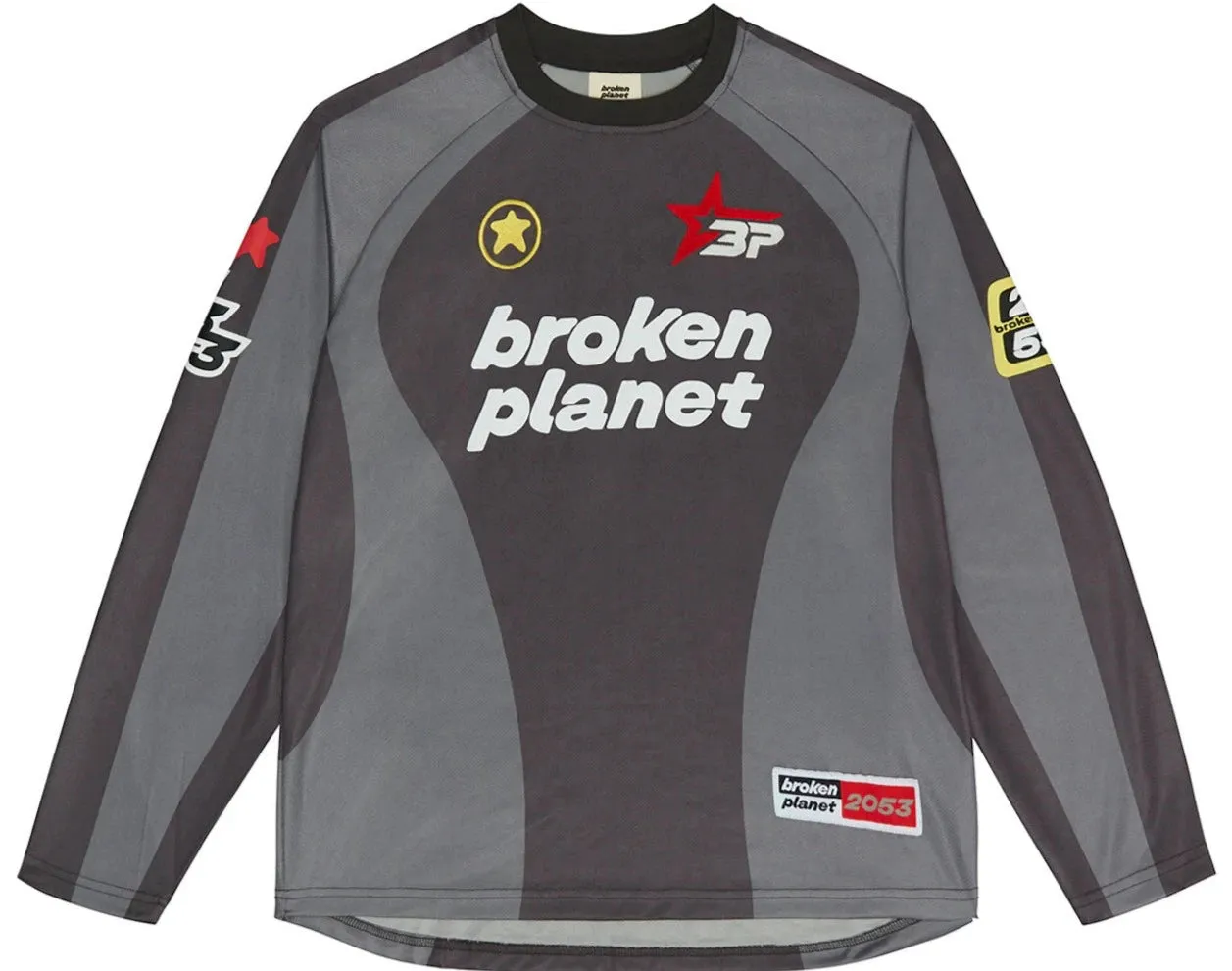 Broken Planet Football Long Sleeve Tee "Black/Gray"