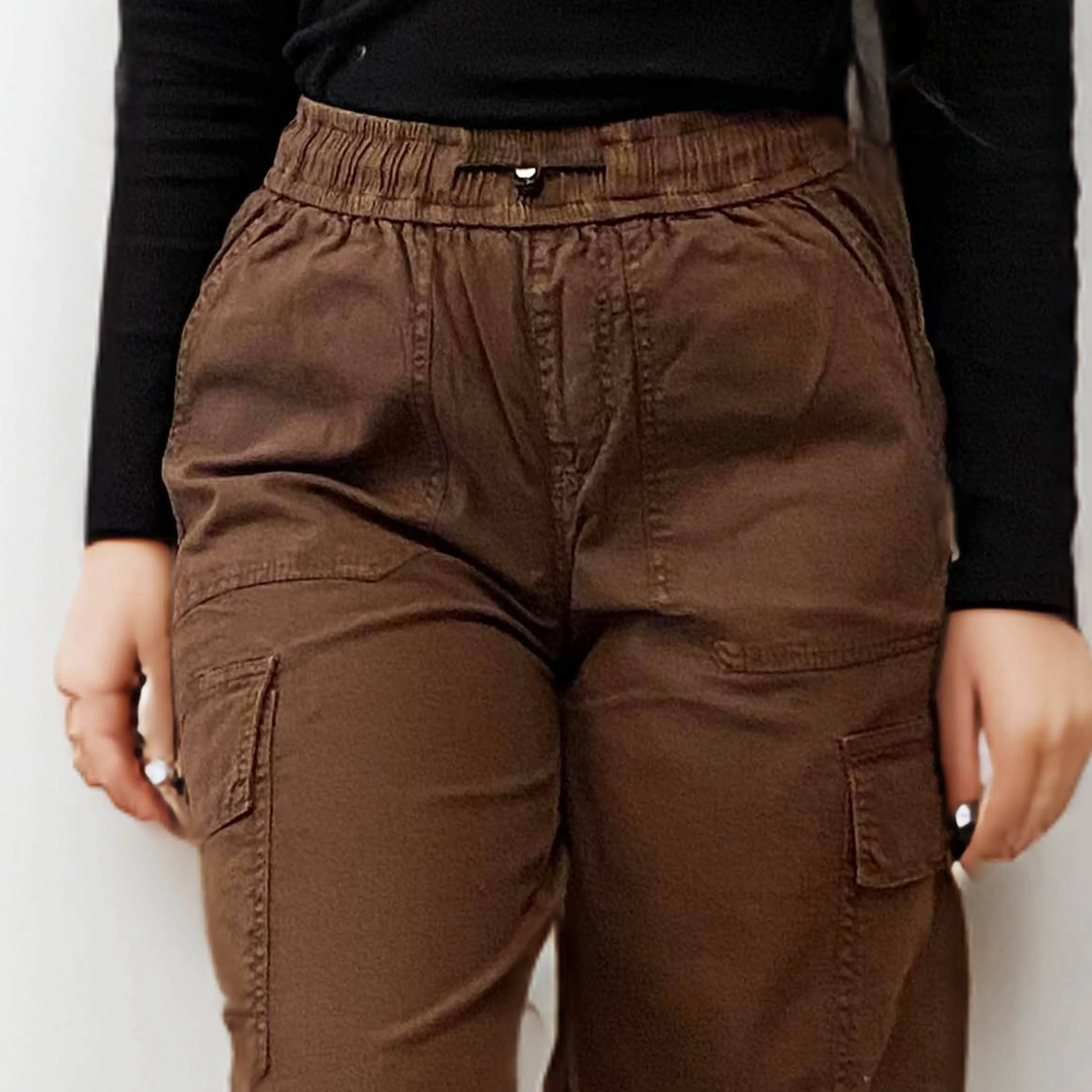 Brown Straight Cargo Pants