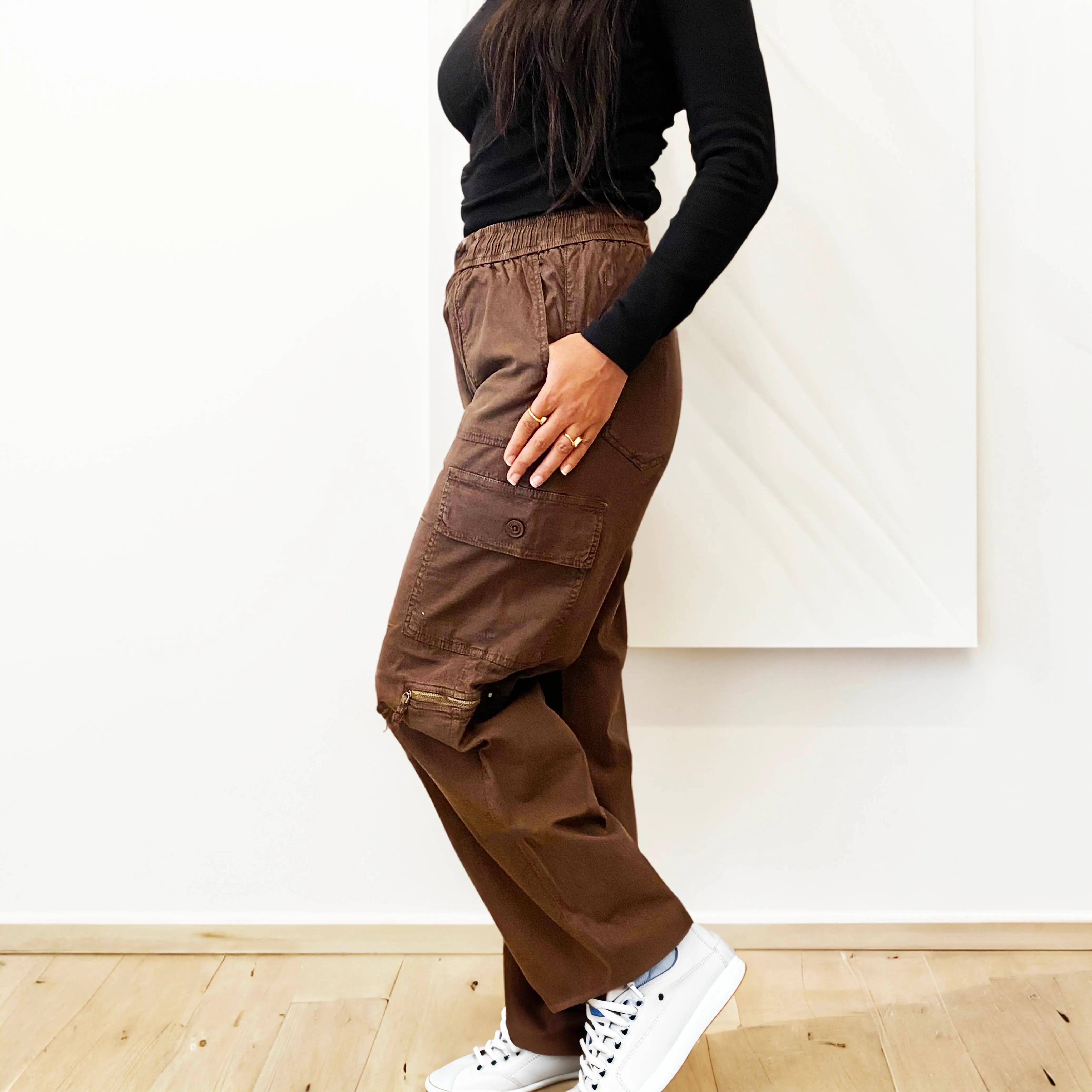 Brown Straight Cargo Pants