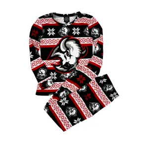 Buffalo Sabres Black & Red Crew Neck Ugly Pajama Set