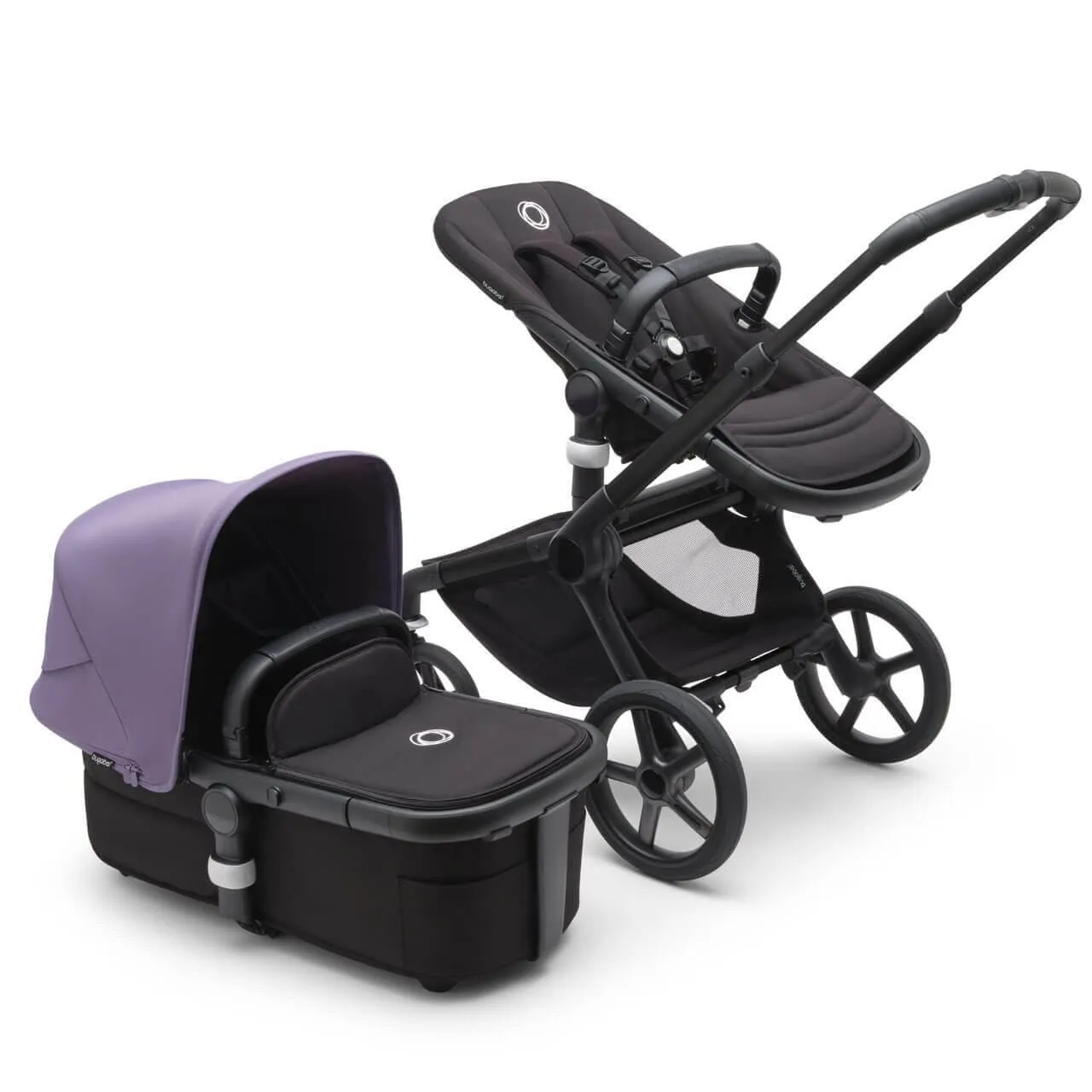 Bugaboo Fox 5, Pebble 360 Ultimate Travel System - Black/Midnight Black/Astro Purple