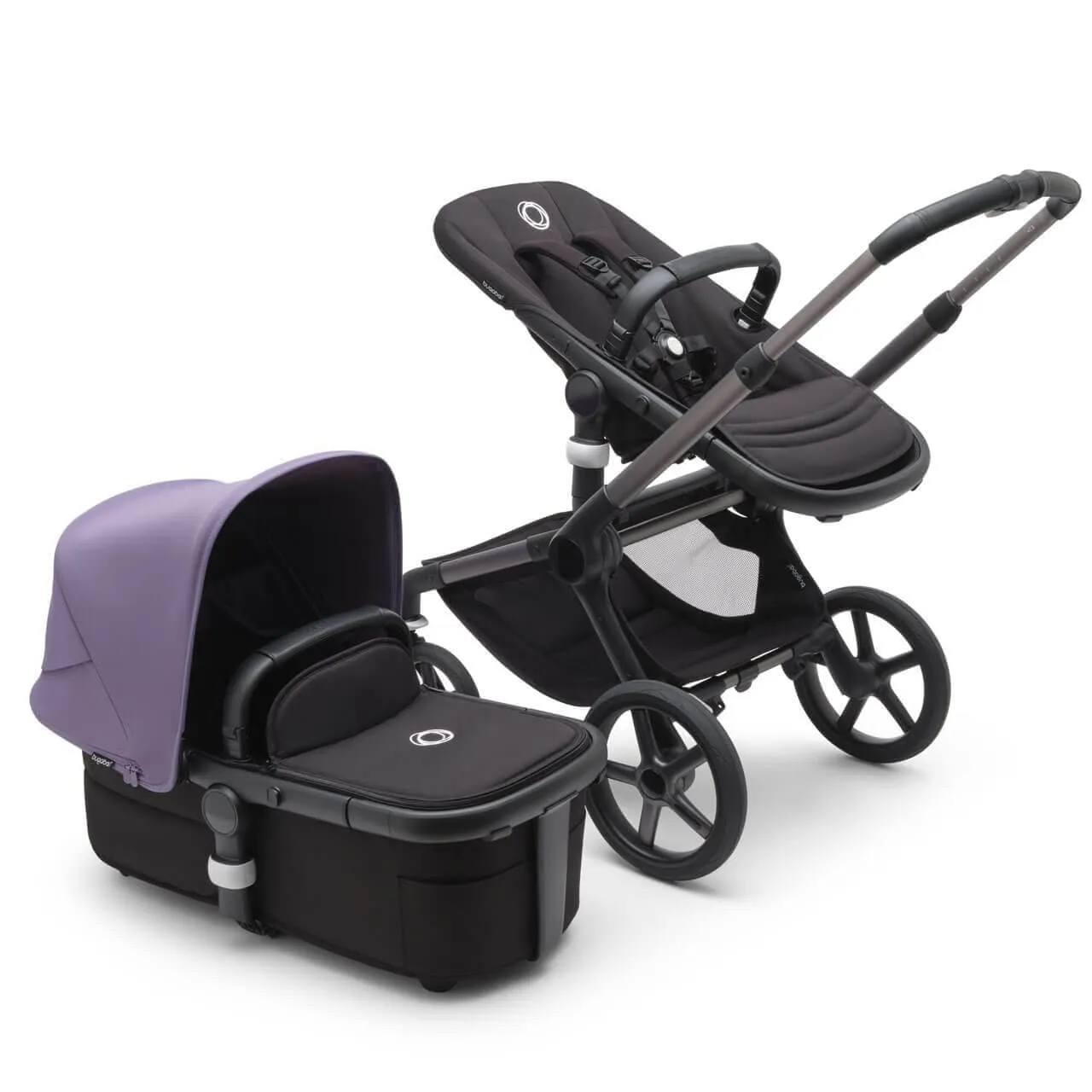 Bugaboo Fox 5, Pebble 360 Ultimate Travel System - Graphite/Midnight Black/Astro Purple