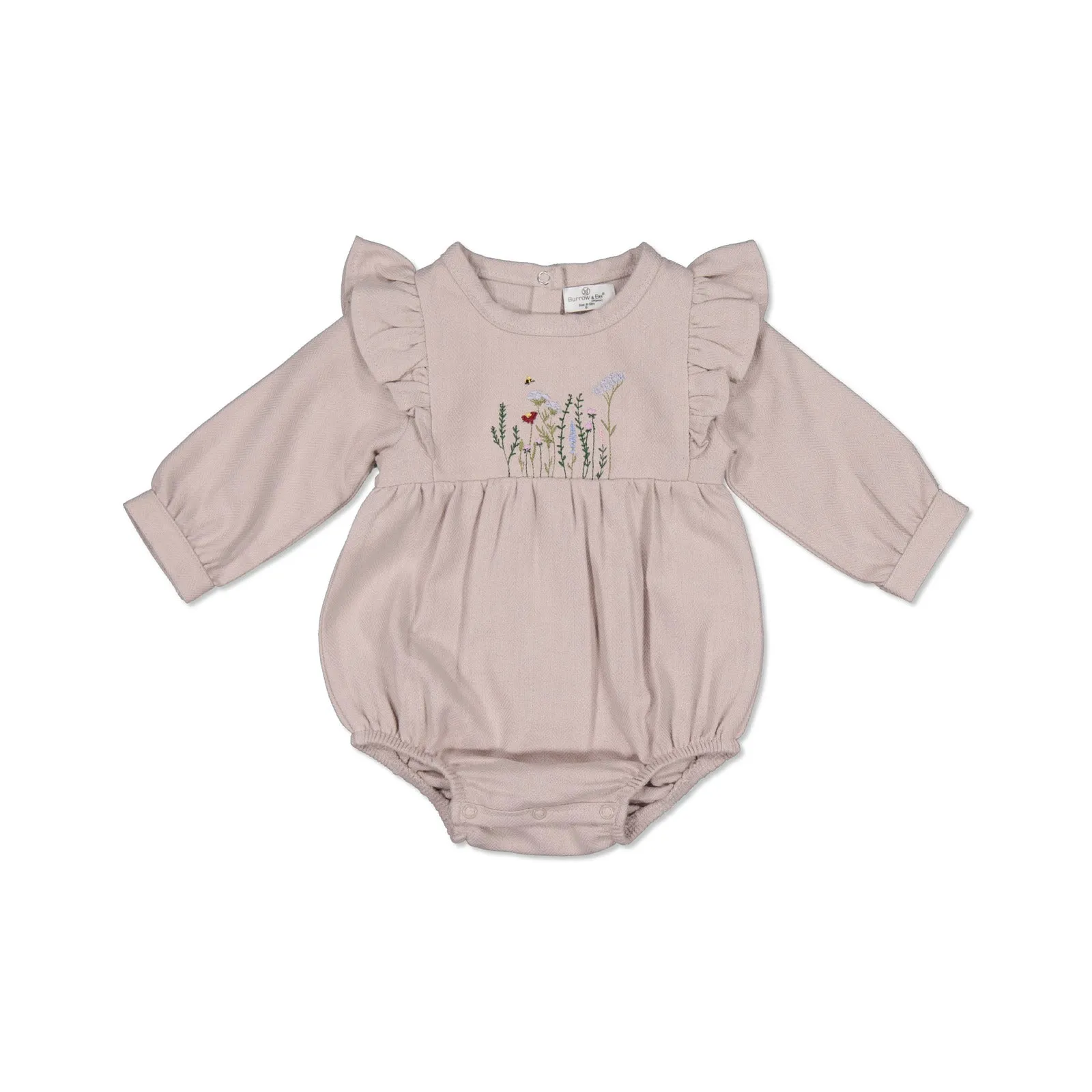 Burrow & Be Hazel Romper - Herringbone Misty Lavender