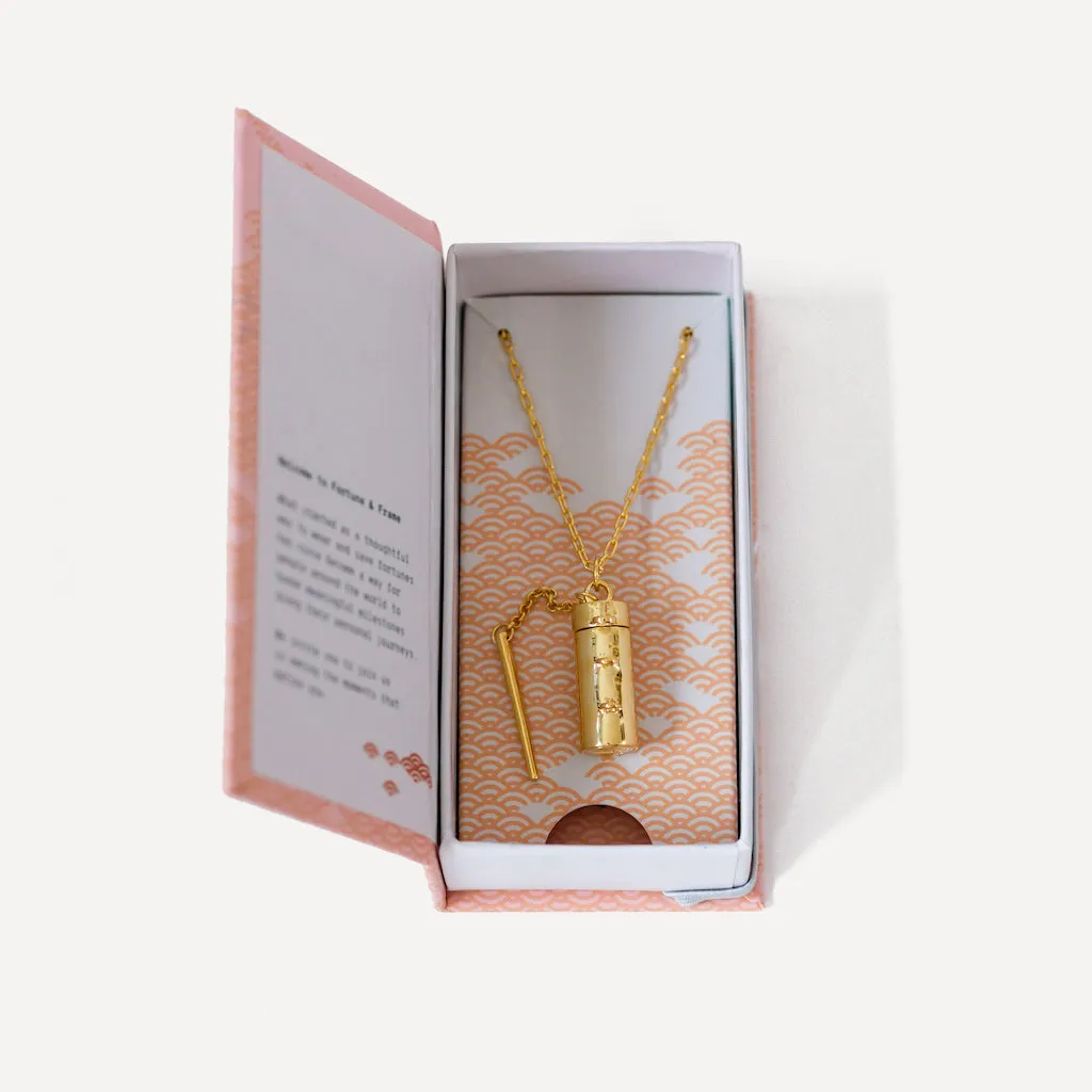 Capsule   Wand Locket - Gold