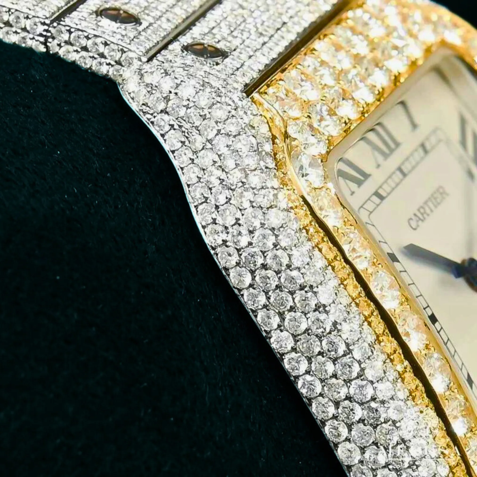 Cartier Santos Moissanite Diamond Watch | vvs moissanite watch