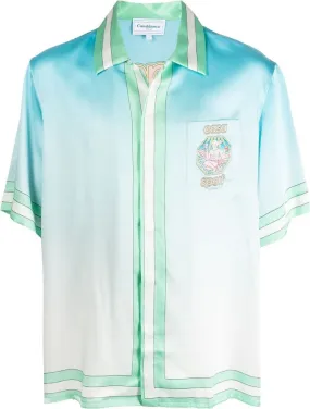 CASABLANCA Cuban Collar Silk Sleeve Shirt Casa Sport