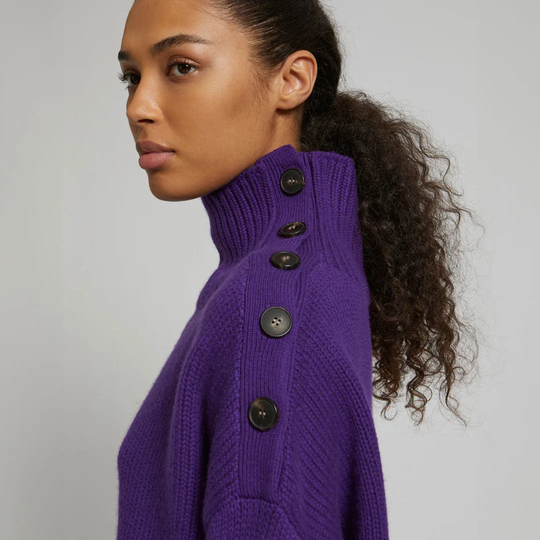 CASHMERE WOOL KNIT JUMPER PURPLE