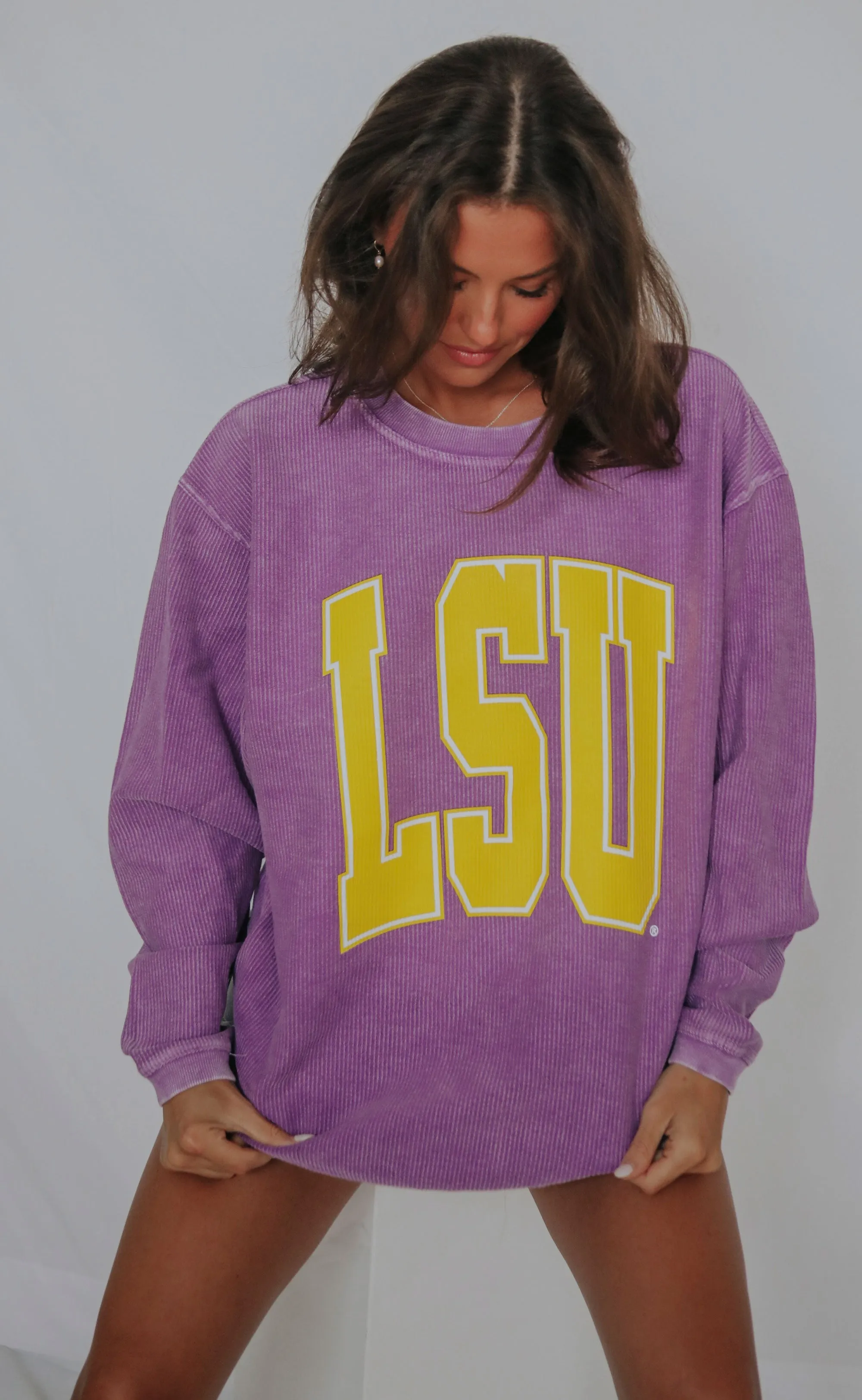 charlie southern: lsu collegiate corded sweatshirt - 2023