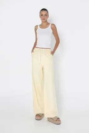 Clara Pants | Lemon/White