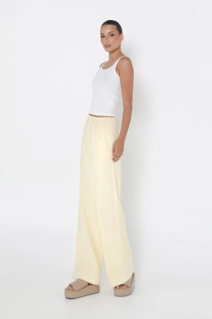 Clara Pants | Lemon/White