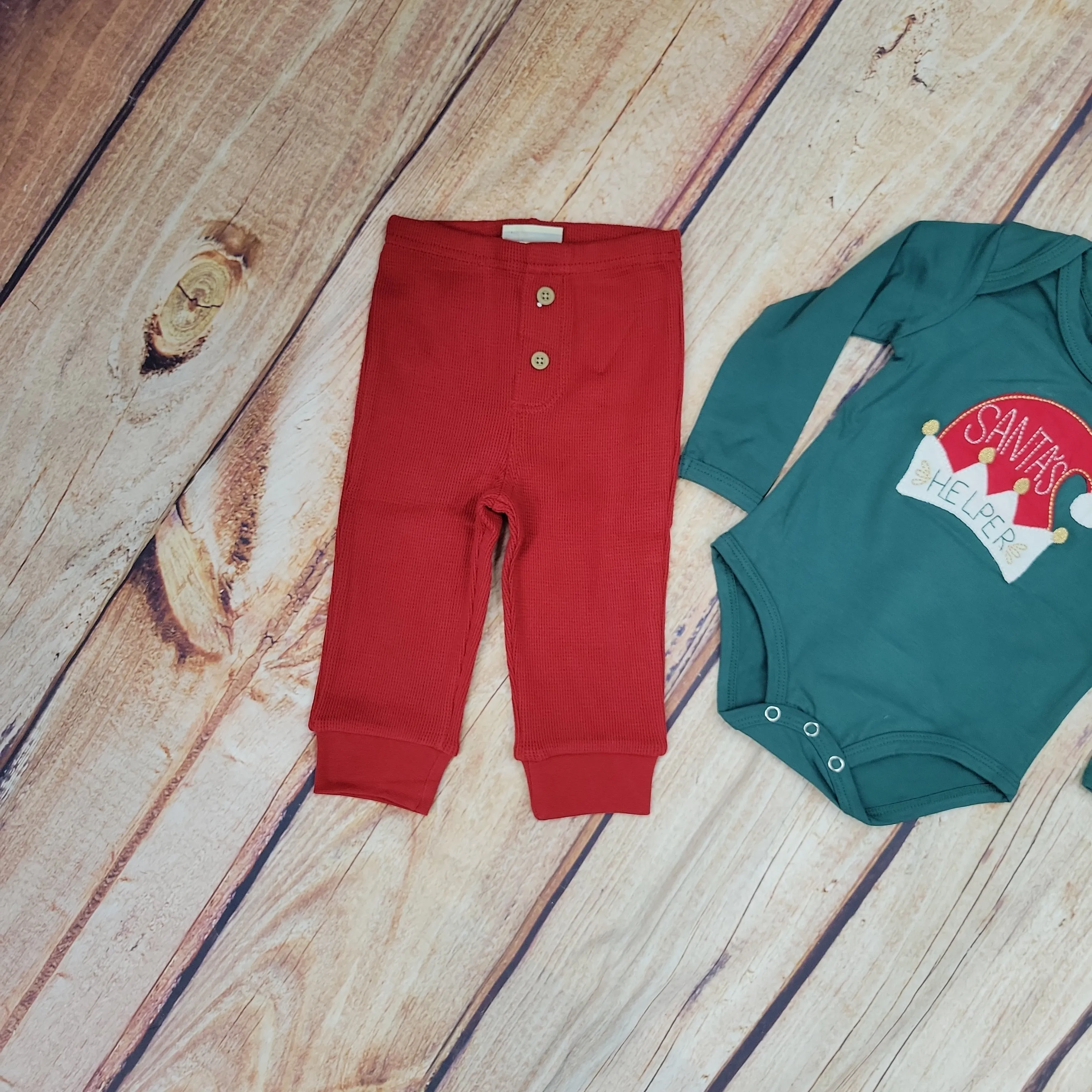 CR SPORTS SANTAS HELPER LONG SLEEVE ONESIE