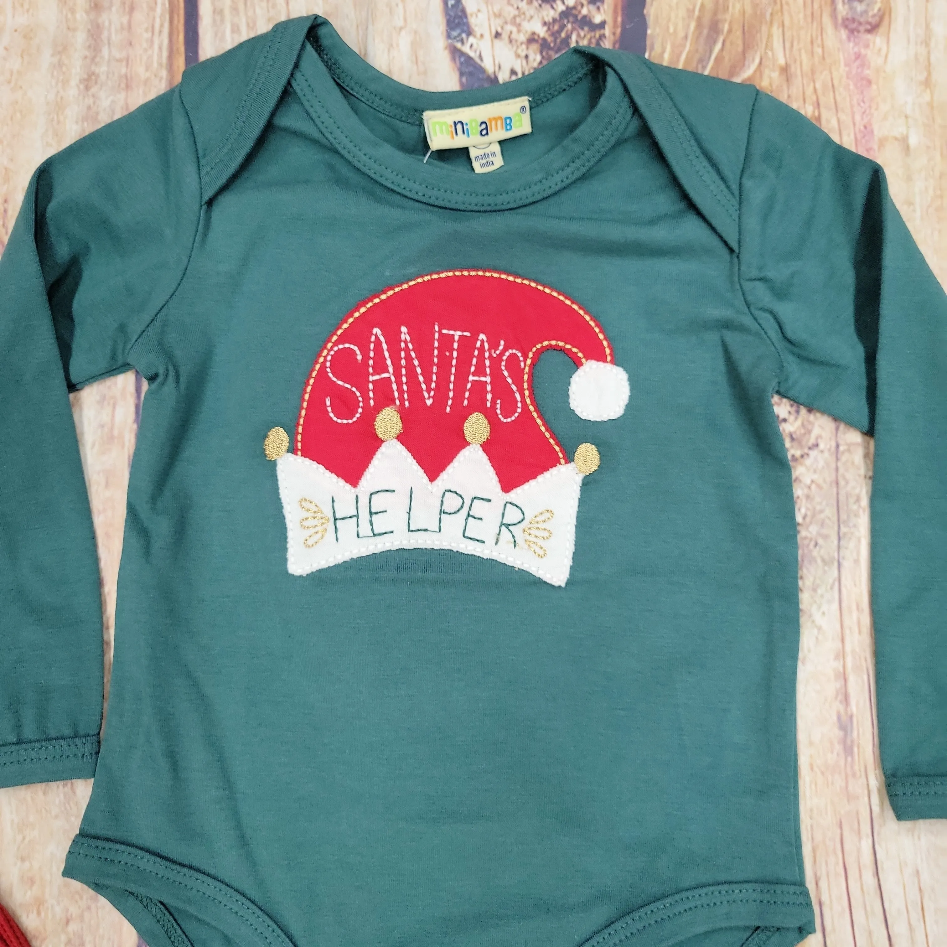 CR SPORTS SANTAS HELPER LONG SLEEVE ONESIE