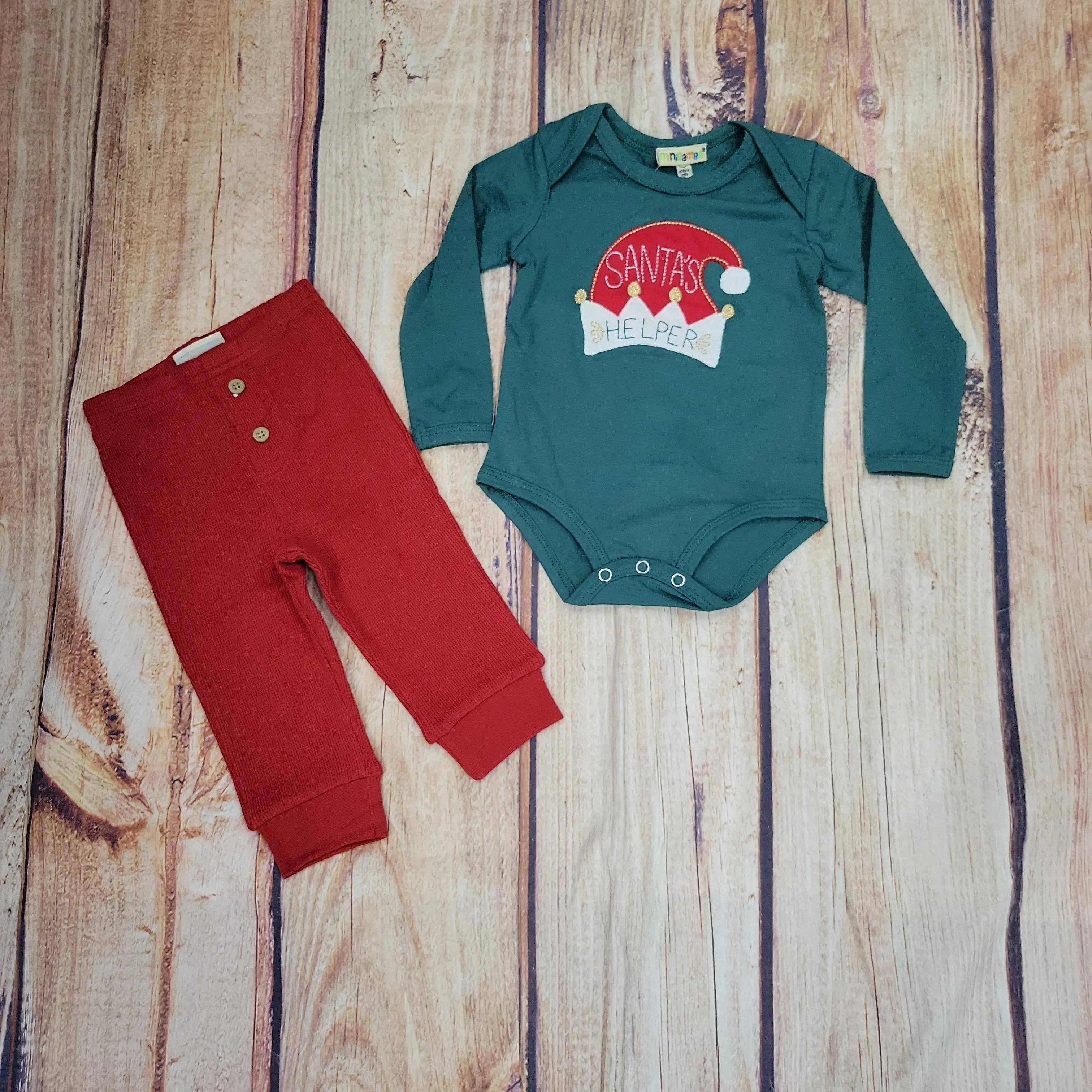 CR SPORTS SANTAS HELPER LONG SLEEVE ONESIE