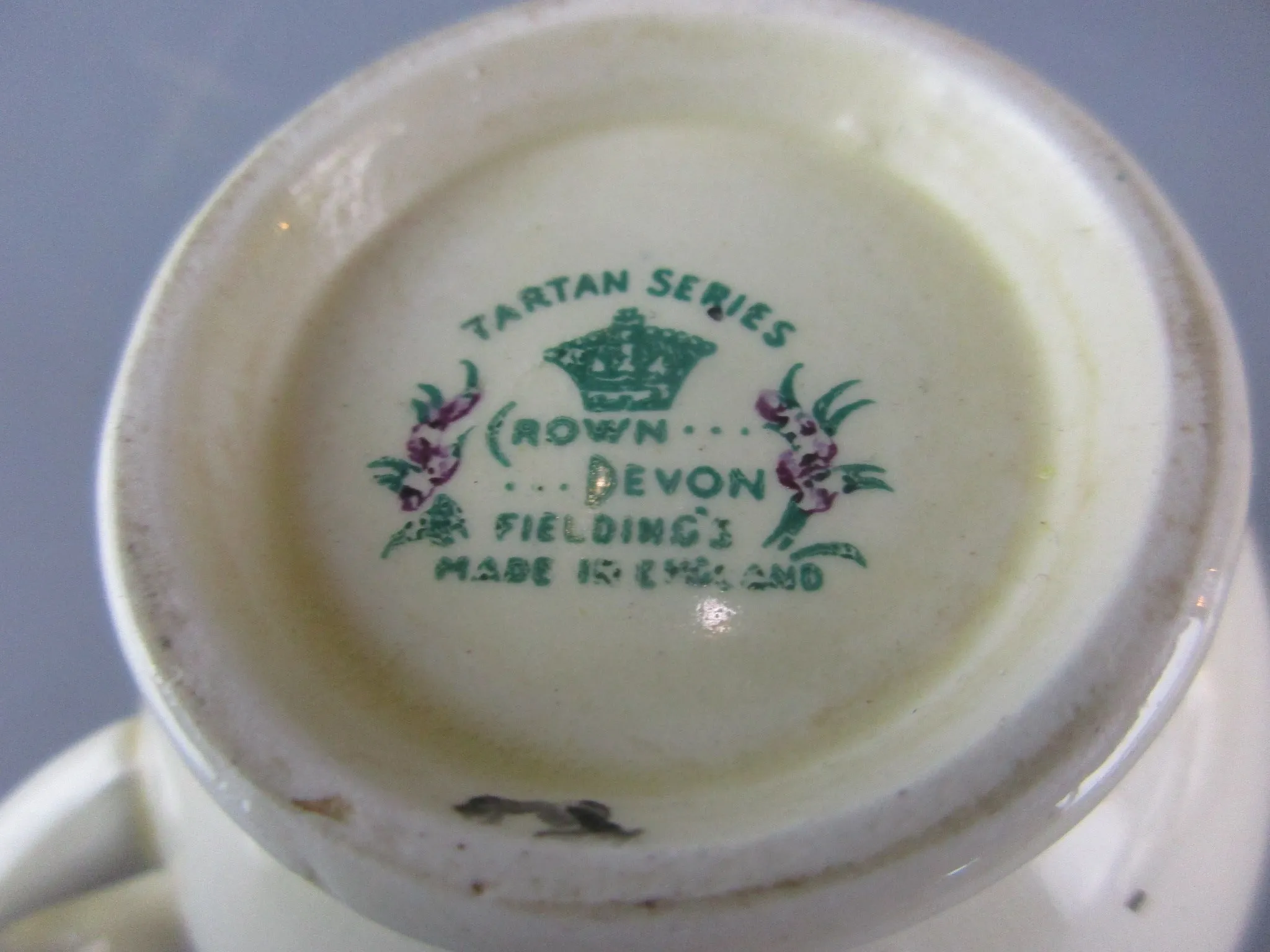 Crown Devon Tartan Cup And Saucer Vintage Mid Century c1950