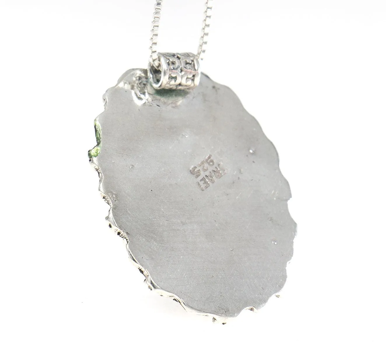 Eilat Stone Pendant in 925 Sterling Silver   Necklace #7