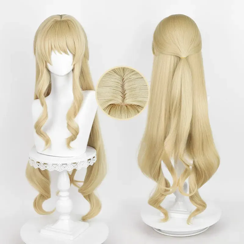 Genshin Impact Yuelyn Long Curly Blonde Cosplay Wig ON1311