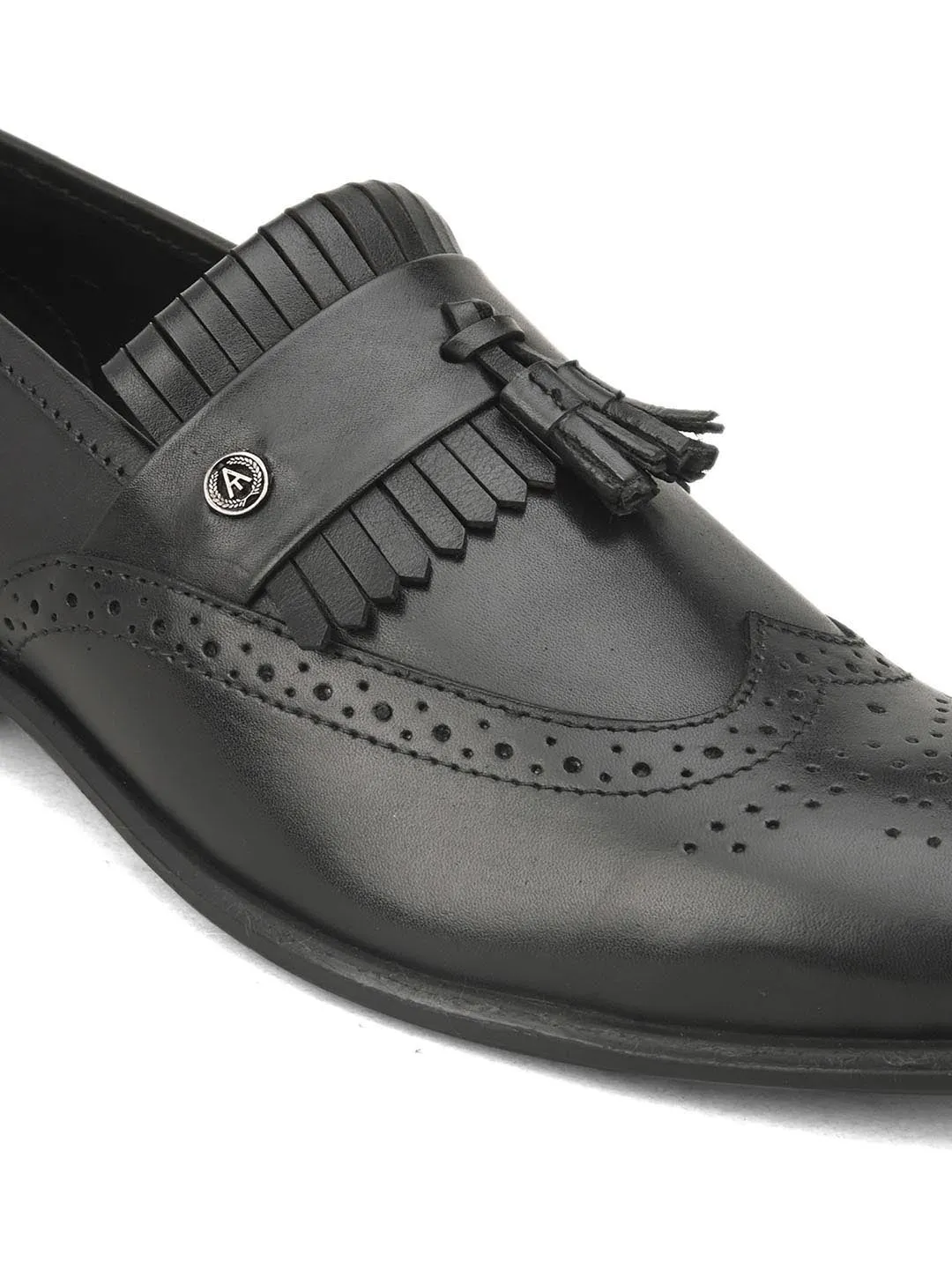 Genuine Leather Black Fancy Party/ Dress Formal Slip On Shoes