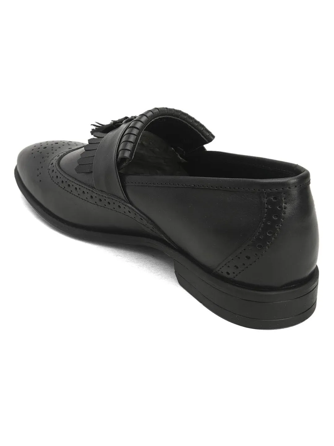 Genuine Leather Black Fancy Party/ Dress Formal Slip On Shoes