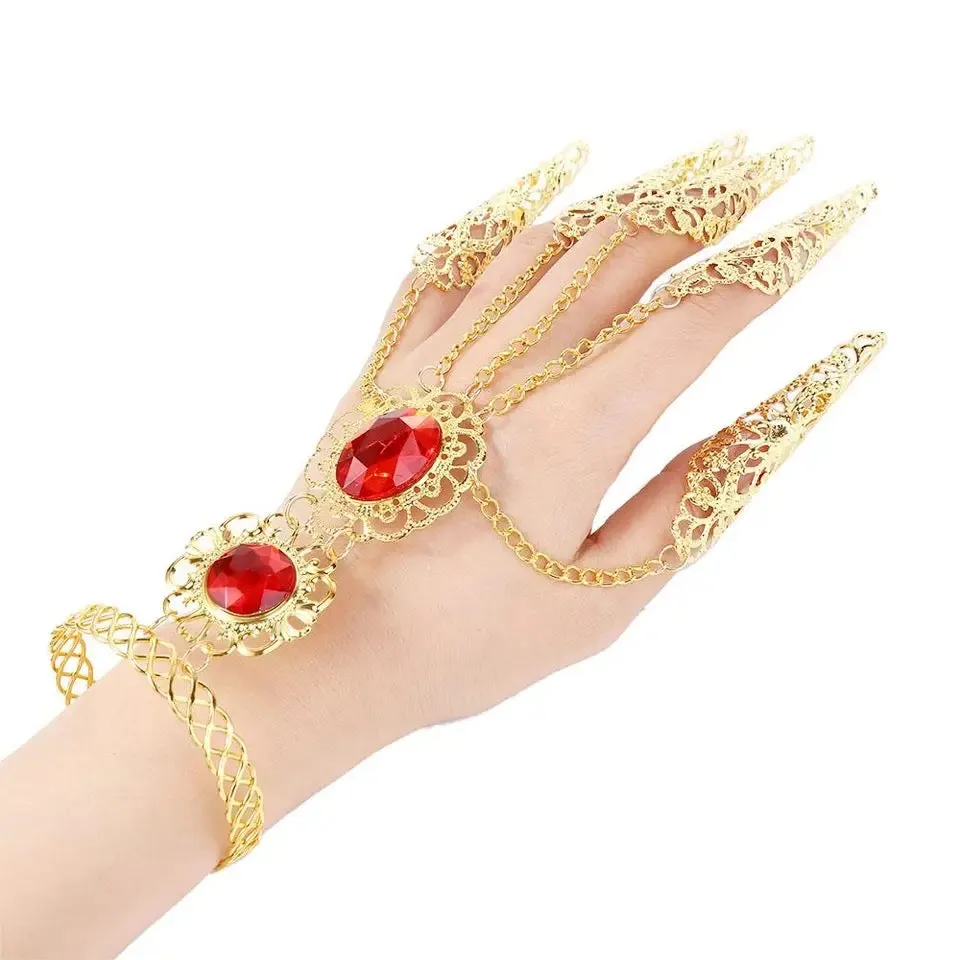 Girls Bracelet High Shine Finger Bracelet 5 Long Finger Nails Indian Thai One-piece Finger Bracelet