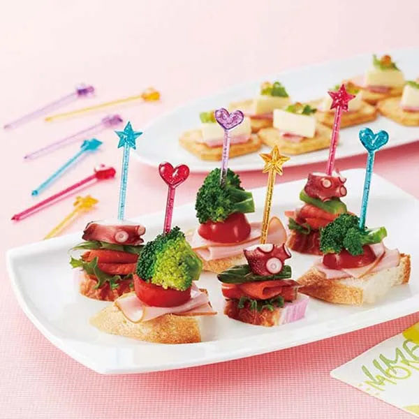 Glitter Heart & Twinkle Star Long Food Picks