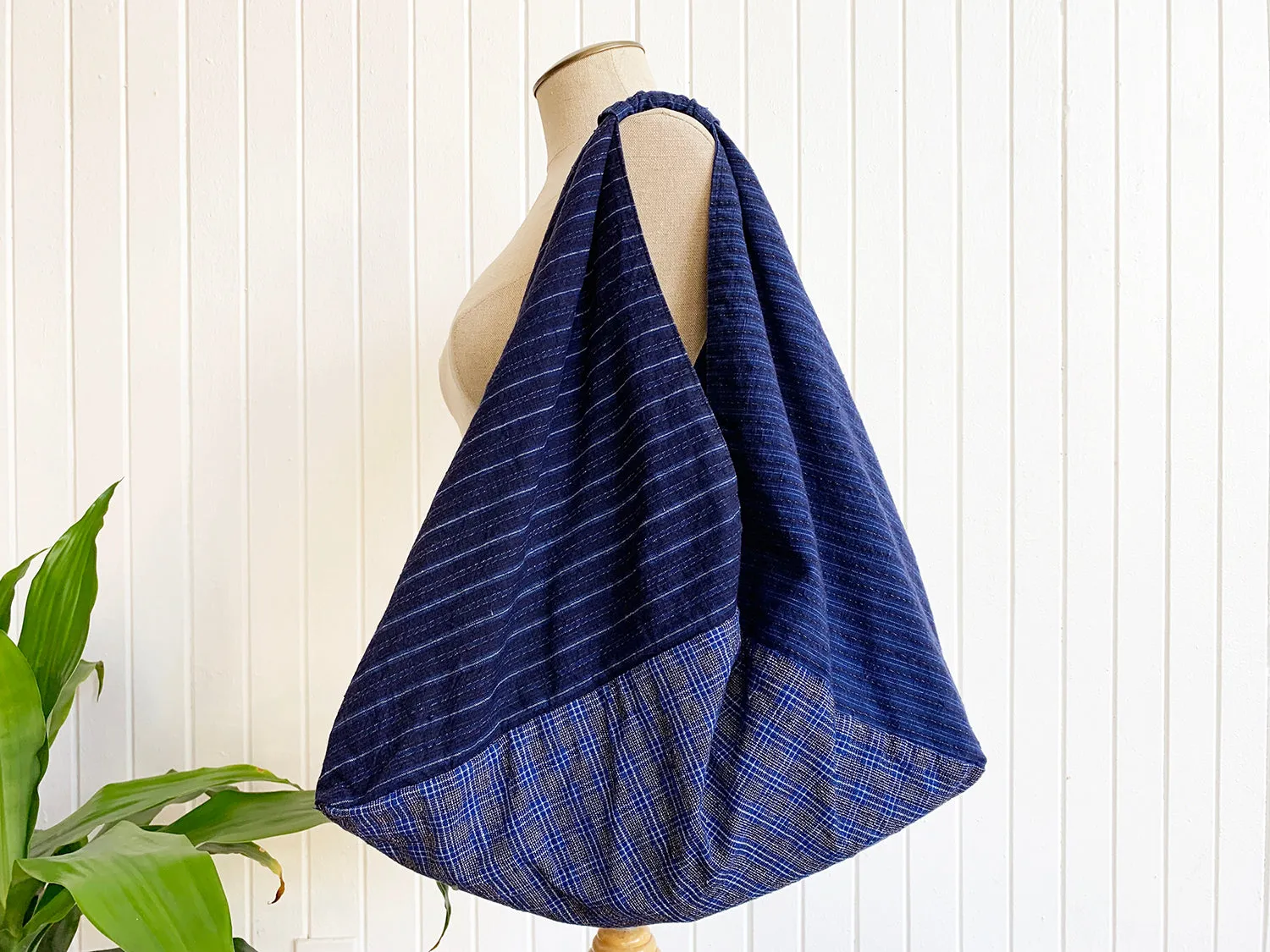 *Handmade* Origami bag | Market bag | Indigo Blue