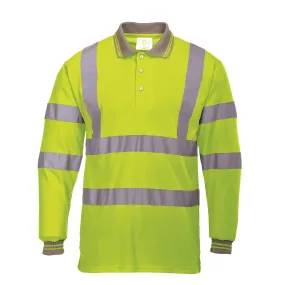 Hi-Vis Long Sleeve Polo Shirt - Yellow