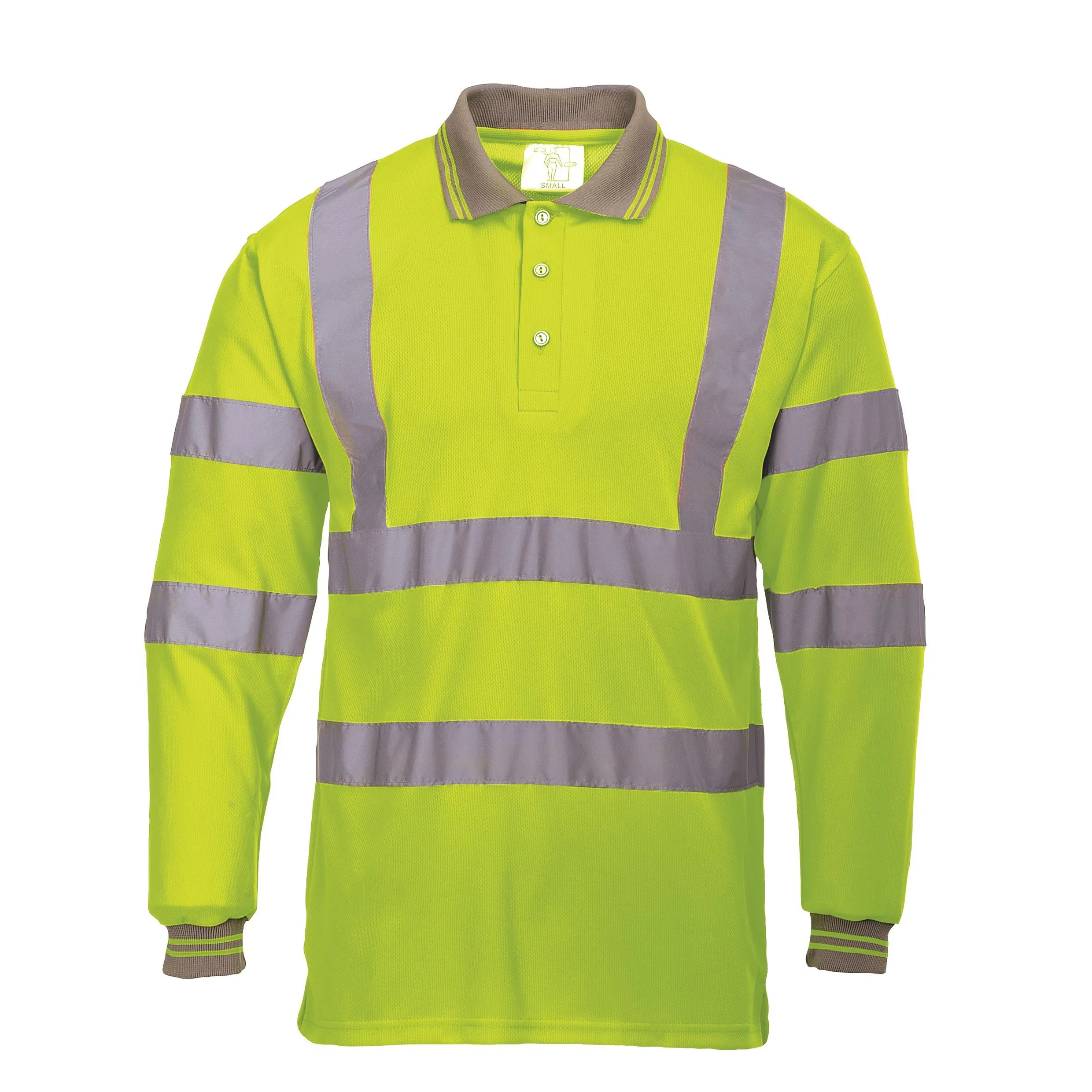 Hi-Vis Long Sleeve Polo Shirt - Yellow