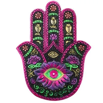 IH, Hamsa Purple Wall Plaque