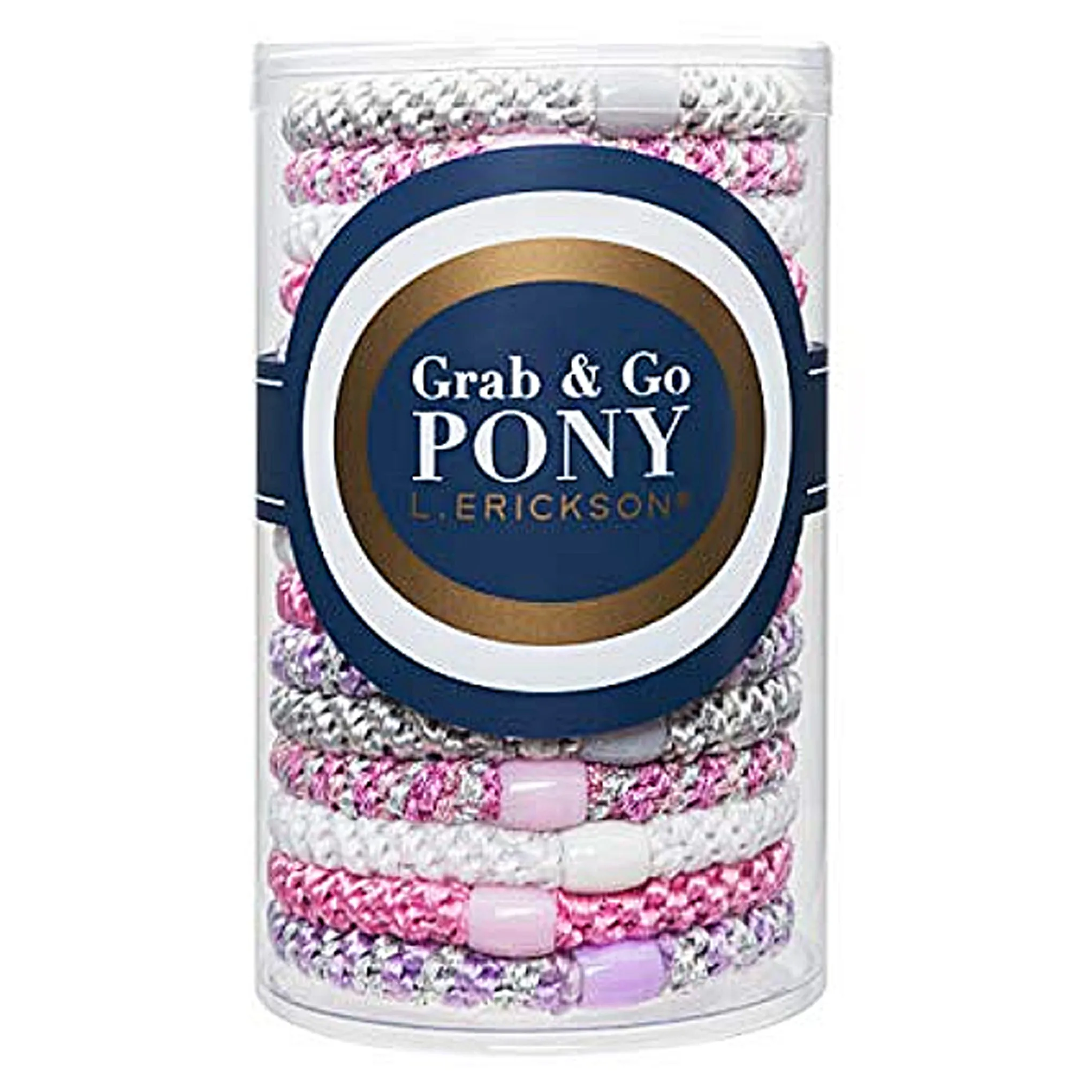 L. Erickson Grab and Go Pony Tube Hair Ties in Princess 15 Pack