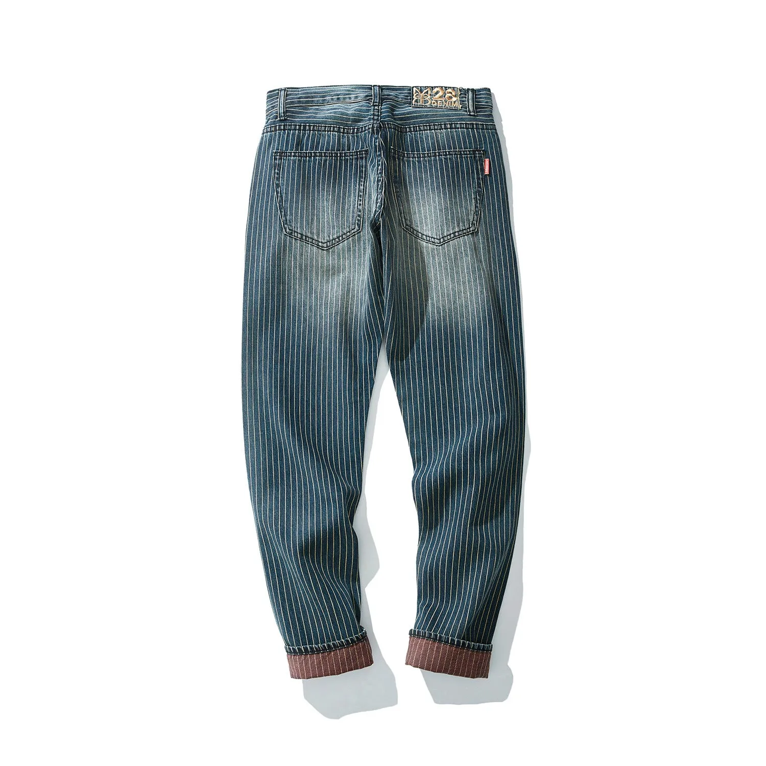 Men's Vintage wash Selvedge denim Tapered leg casual pants