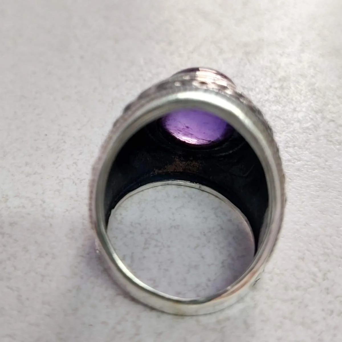 Natural Amethyst 925 Solid Silver Men Ring, Gemstone Men Ring-Gift For Him-February Birthstone Ring